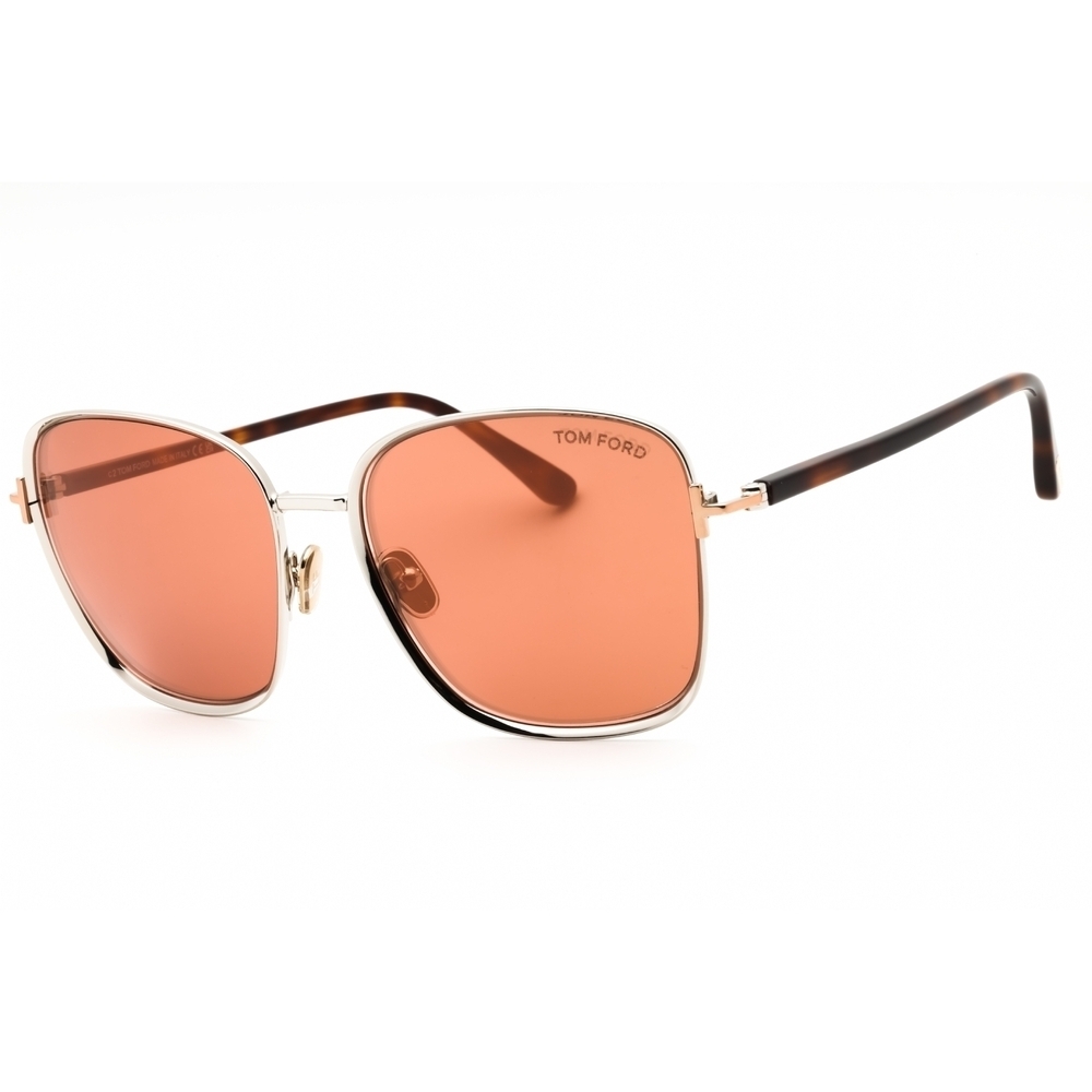 NWT Tom Ford FT1029 Dark Ruthenium Rectangle 57mm Sunglasses
